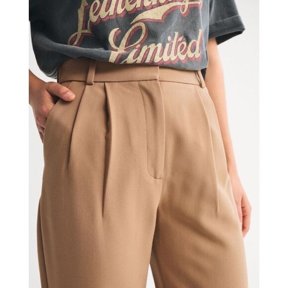 Abercrombie & Fitch Pants Trousers Womens 31 Brown Curve Love Tailored Wide Leg - Picture 16 of 16